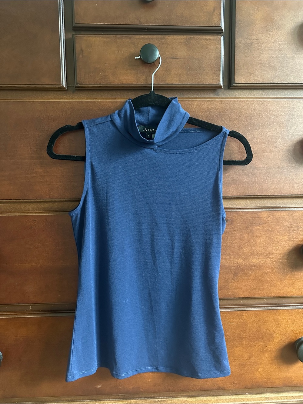 1. State Navy Sleeveless Mock Neck Tank